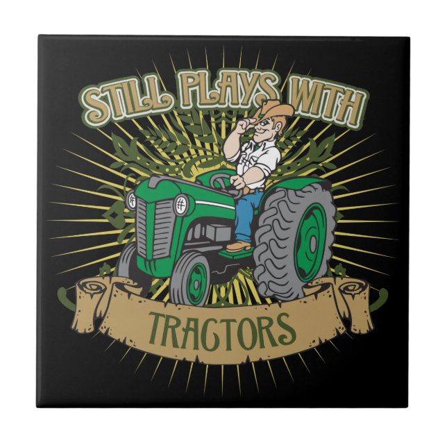 Still Plays With Green Tractors Tile (Front)