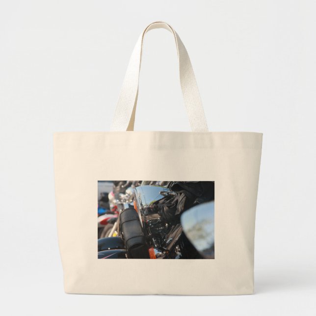 Still Plays with Motorcycles Large Tote Bag (Front)