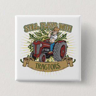 Still Plays With Red Tractors 15 Cm Square Badge