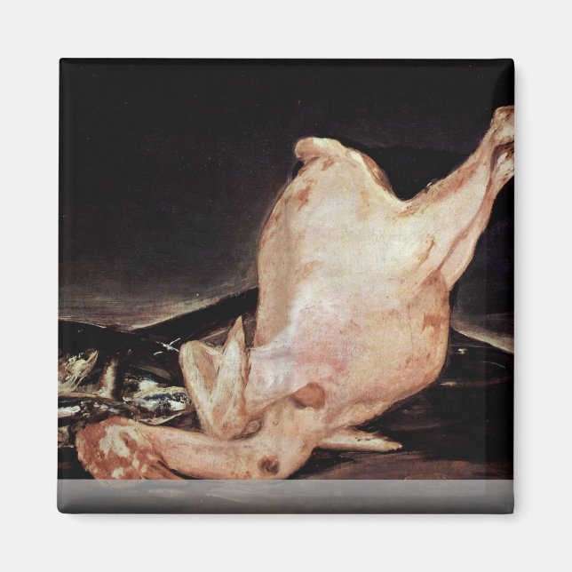Still Plucked Turkey And Pan With Fish Magnet (Front)