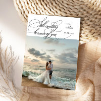 Still Smiling Elegant Wedding Photo White