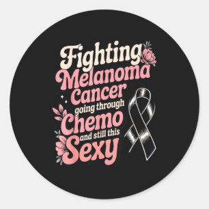 Still this support ribbon skin cancer awareness  classic round sticker