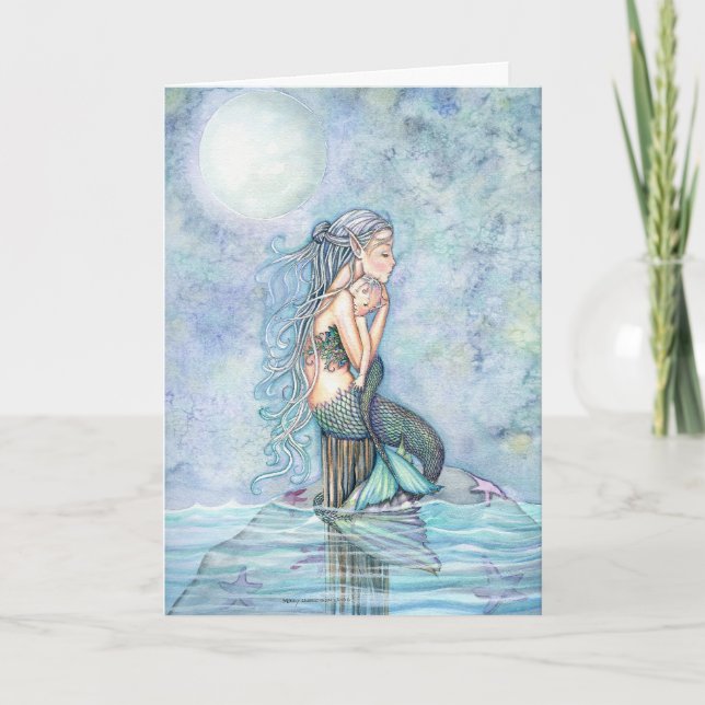 Still Waters Mermaid Baby Shower Thank You Cards (Front)