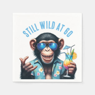 Still Wild at 60 Summer Monkey 60th Birthday Napkin