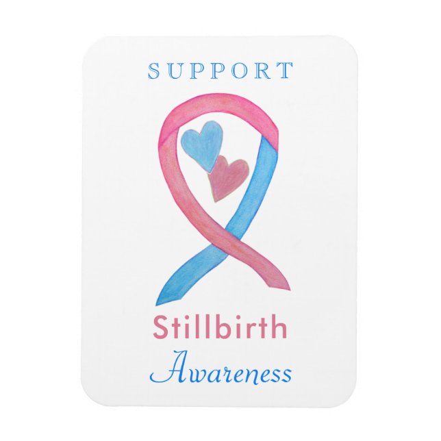Stillbirth Awareness Ribbon Heart Art Magnet (Vertical)