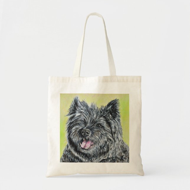 Stiller the Cairn Terrier Painting Tote Bag (Front)