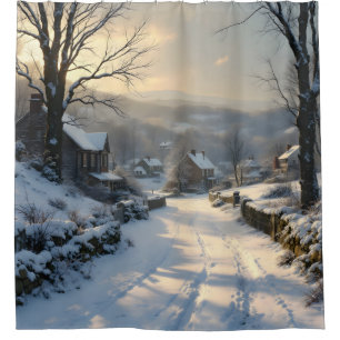 Stillness After Snowfall – Winter Landscape Shower Curtain