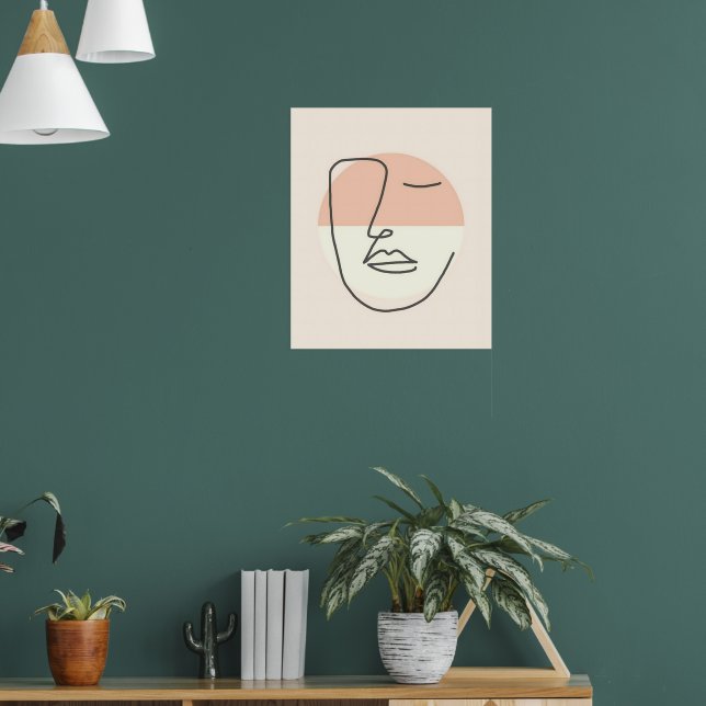 Stillness in Line – Minimalist Abstract Face Poster (Living Room 1)