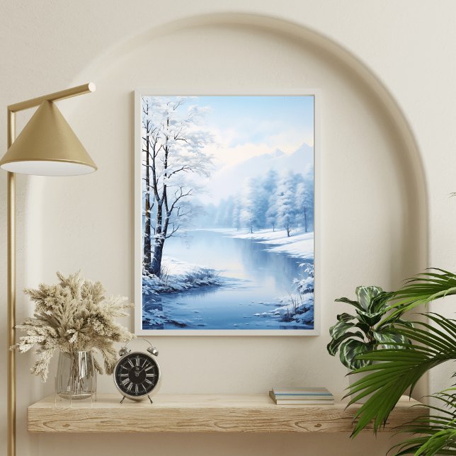 Stillness of Winter: Frozen Lake Landscape Poster (Creator Uploaded)