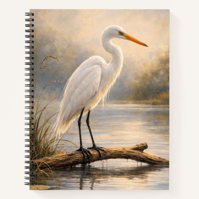Stillwater Egret | Coastal Wildlife | Notebook (Front)
