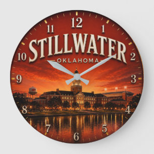 Stillwater Oklahoma college town Large Clock
