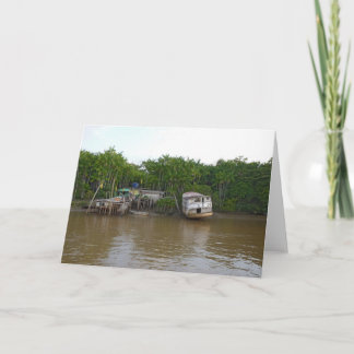Stilt houses on Amazon river Card