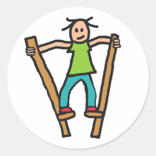 Stilt Walking Classic Round Sticker