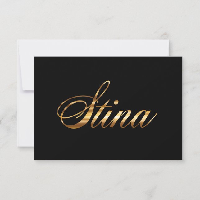Stina gold Design Lettering Card (Front)