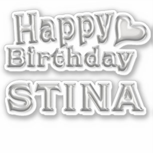 Stina Happy Birthday silver sticker Sticker