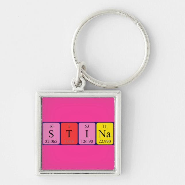 Stina periodic table name keyring (Front)