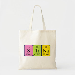 Stina periodic table name tote bag