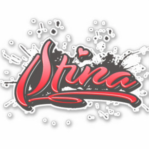 Stina red Heart Graffiti Aufkleber Sticker