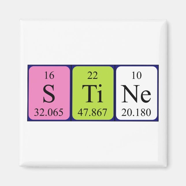 Stine periodic table name magnet (Front)