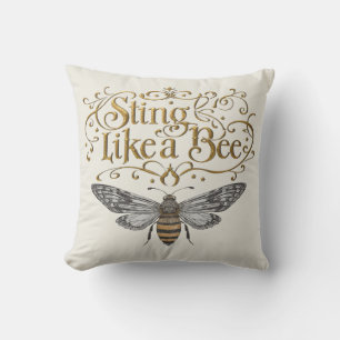 Sting Like A Bee Vintage Fairytale Girl Power Art Cushion
