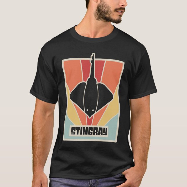 Sting Ray Ocean Creature & Skate Retro Stingray T-Shirt (Front)