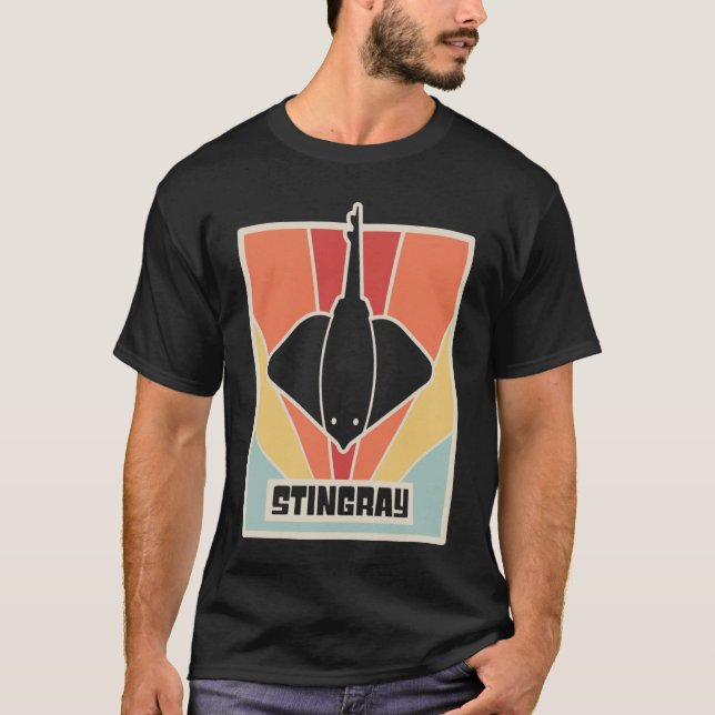 Sting Ray Ocean Creature & Skate Retro Stingray T-Shirt (Front)