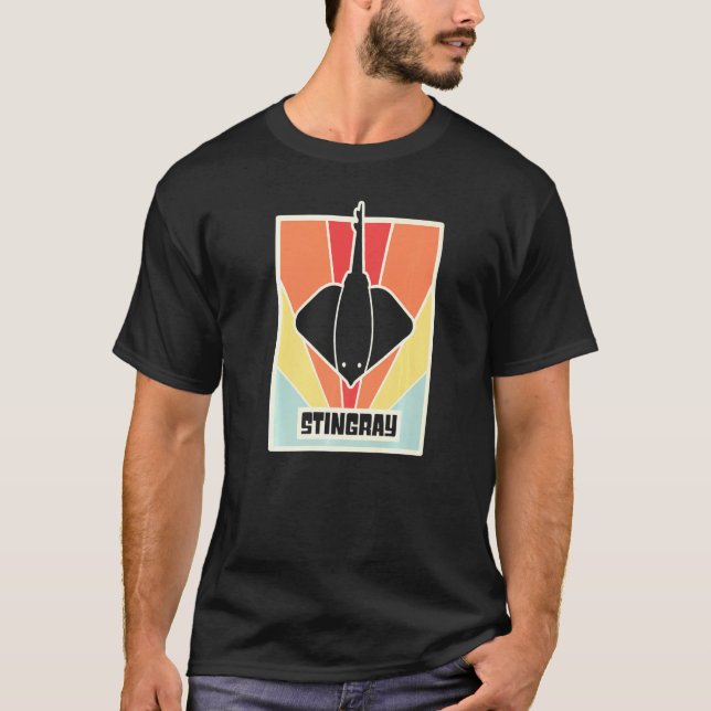 Sting Ray Ocean Creature Skate Retro Stingray T-Shirt (Front)