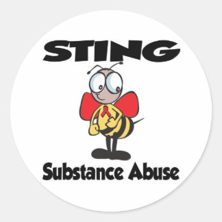 STING Substance Abuse Classic Round Sticker