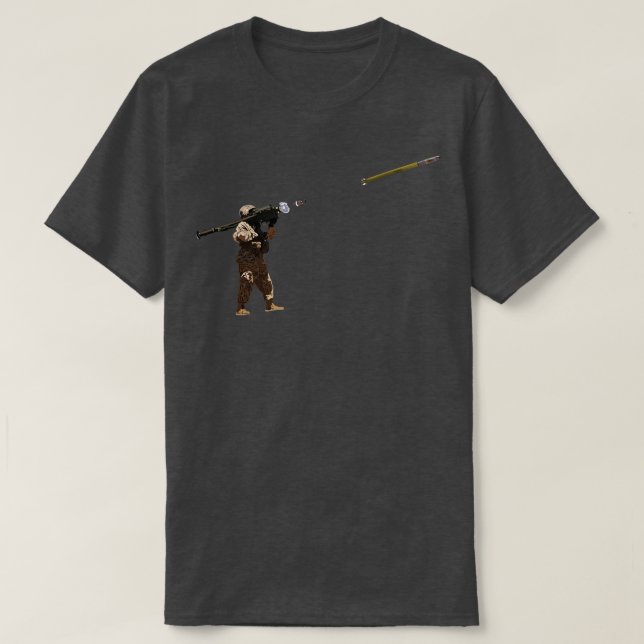 Stinger Gunner Firing Missile T-Shirt (Design Front)