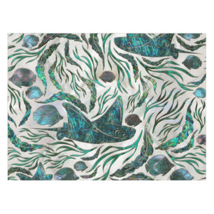 Stingray and Scat fish pattern Abalone Tablecloth