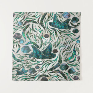 Stingray and Scat fish pattern Abalone Tapestry