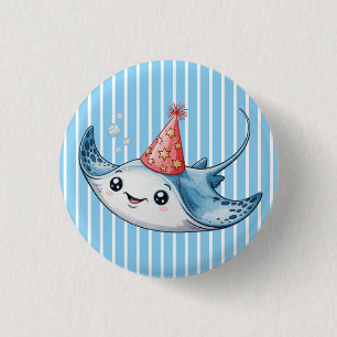 Stingray Birthday Party  3 Cm Round Badge