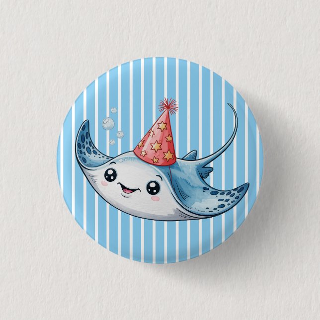 Stingray Birthday Party  3 Cm Round Badge (Front)