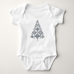 Stingray Christmas Tree Santa Hat Christmas Lights Baby Bodysuit