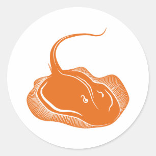 Stingray Fish Classic Round Sticker
