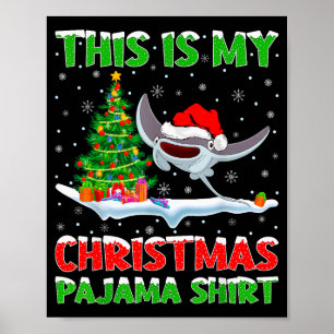 Stingray Fish Xmas Tree Lights This Is My Christma Poster
