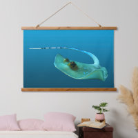 Stingray in motion! Gradient blue background |
