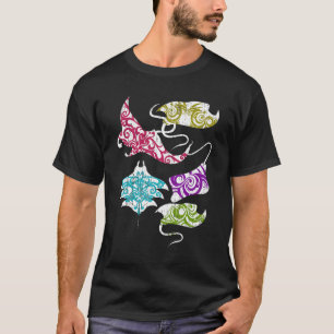 Stingray Ocean Animal Hawaiian Tribal Freediving M T-Shirt
