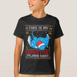 Stingray Santa Hat Matching Ugly Christmas Pajama T-Shirt