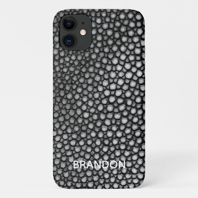 Stingray Skin Black Print Name Personalised Case-Mate iPhone Case (Back)