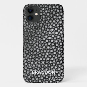 Stingray Skin Black Print Name Personalized Case-Mate iPhone Case