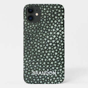Stingray Skin Green Print Name Personalized Case-Mate iPhone Case