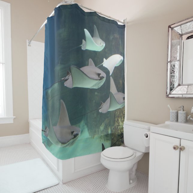 Stingray Surprise Shower Curtain (In Situ)