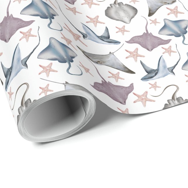 Stingrays and Starfish Wrapping Paper (Roll Corner)