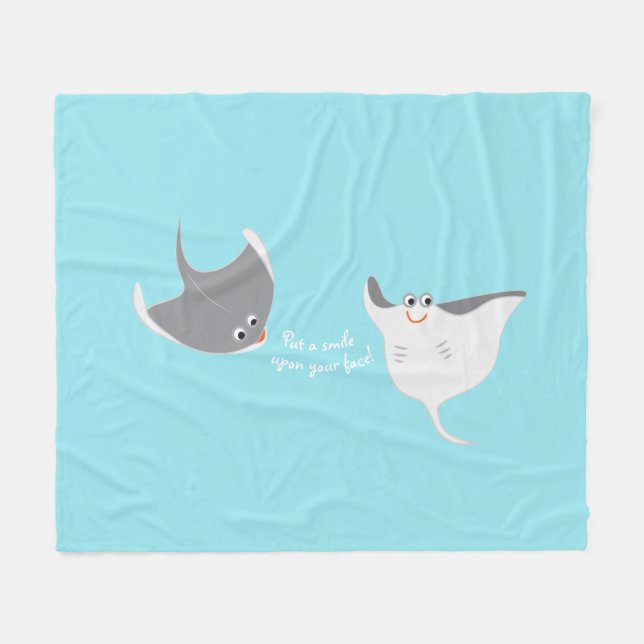 Stingrays Fleece Blanket (Front (Horizontal))