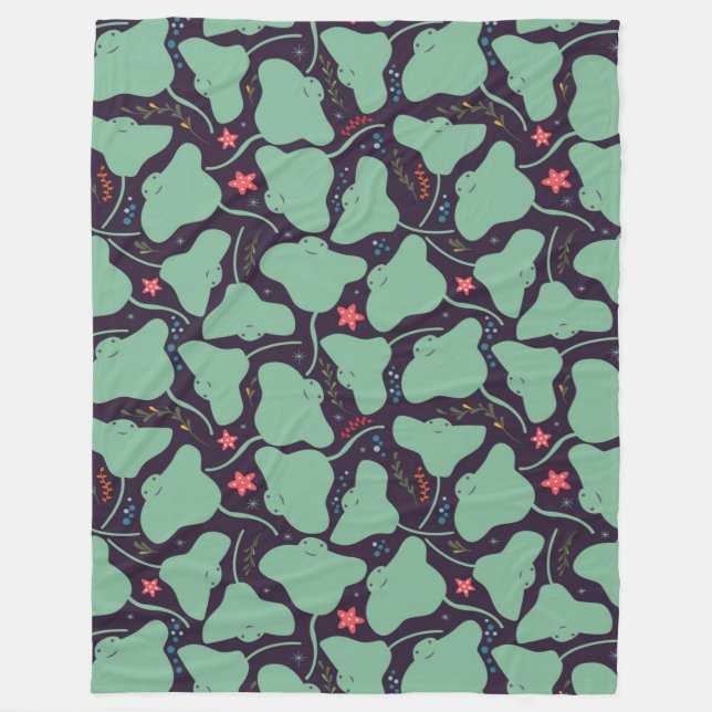 Stingrays Pattern Fleece Blanket (Front)