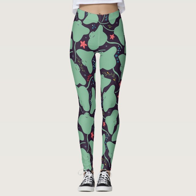 Stingrays Pattern Leggings (Front)