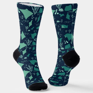 Stingrays Swimming Underwater Cool Ocean Socks