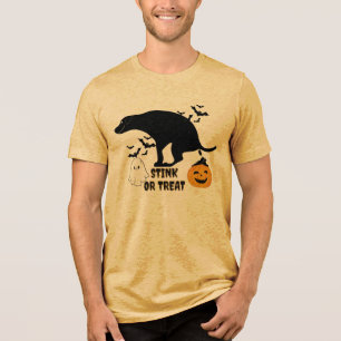 Stink or Treat Funny Pooping Halloween Dog Men's Tri-Blend Shirt