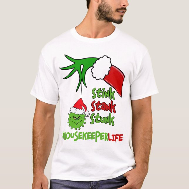Stink Stank Stunk Funny Christmas T-Shirt (Front)